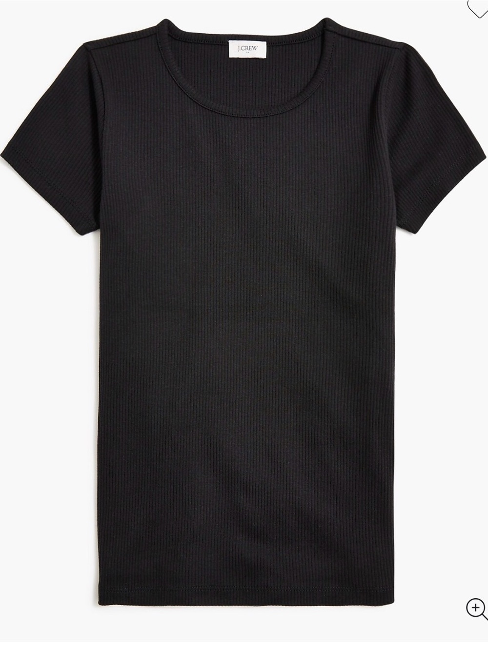 J. Crew Black Short-Sleeve Ribbed Crewneck Tee